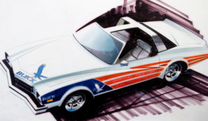Firebird Jet Powered Motorama Dream Cars; Pace Car Sketch